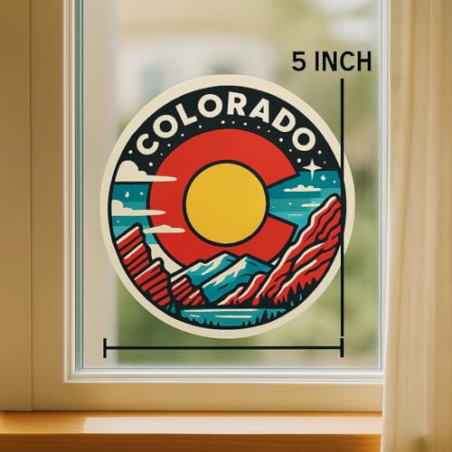 Image of AK - Red Rocks Colorado Vinyl Sticker | Scenic Mountain Decal for Car, Truck, Laptop, Motorcycle, or Window | Waterproof Outdoor Travel Sticker for Any Smooth Surface - 5 inch Inch