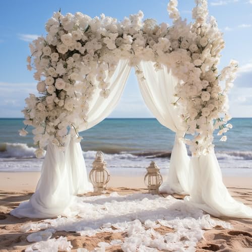 Tela para decoración de arco de boda 28.7" x 20 ft marfil miniatura 6