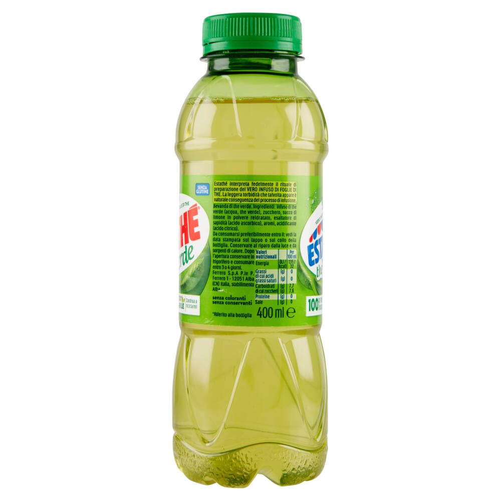 Italian Gourmet Estathe Testpaket Tè freddo verde limone pesca 36 x 400ml | Assortimento estivo in bottiglia PET; mit Aufguss in natürlichem, Gesamtnettogewicht 14,4 L + Kostenlos Polpa 400g