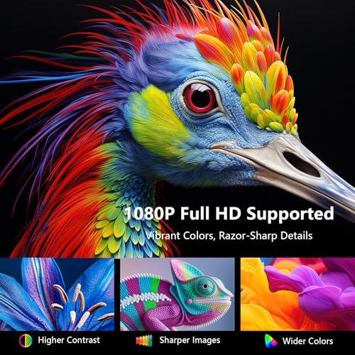 Image of Portable Projector with Built-in Apps & Rechargeable Battery, Mini Projector with WiFi and Bluetooth, Electric Focus, Auto Keystone, 210 Rotatable Stand for Outdoor Movies & Travel( Iron Gray)