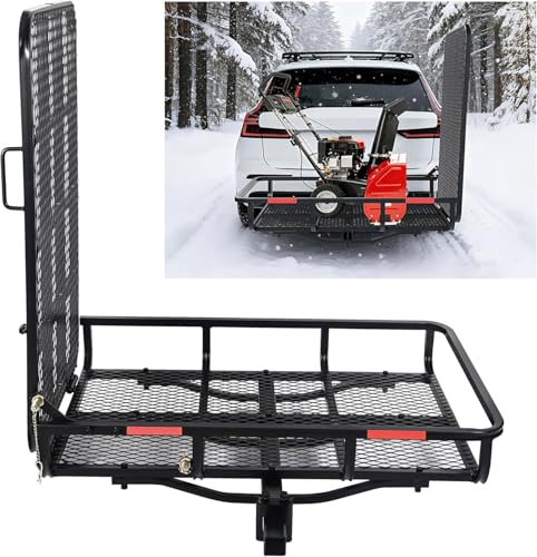 ECOTRIC Hitch Mount Wheelchair Carrier Electric Wheelchair Cargo Mobility Scooter with Hitch & Loading Ramp, 73lbs Weight, 500lbs Capacity