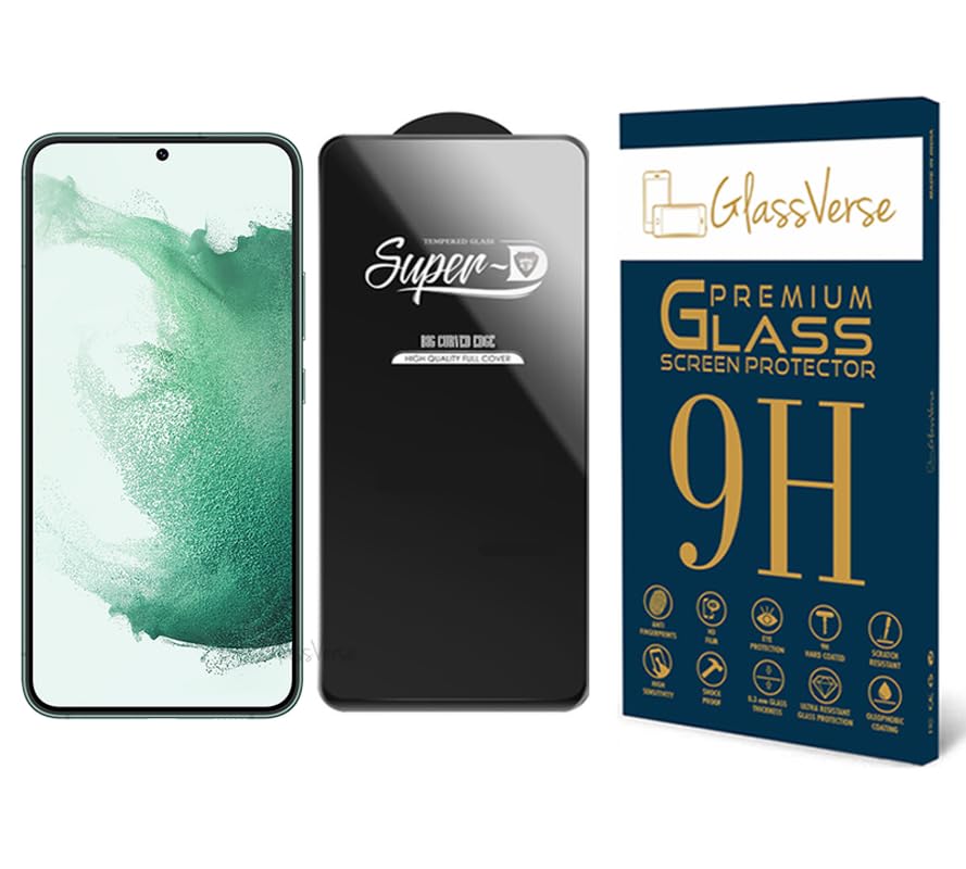 Image of GlassVerse FingerPrint Compatible HD Oleophobic Tempered Glass For Samsung Galaxy S22+ (PACK OF 1) with Free Installation Kit Full screen Coverage - 6.56 inch