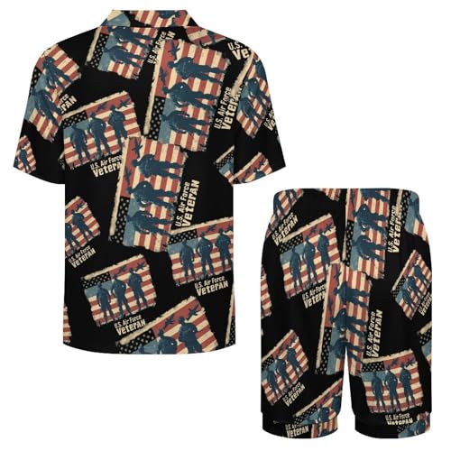 U.S Air-Force Army Mens Pajamas Set Short Sleeve Sleepwear Summer Pjs Sets 2 Piece Loungewear Nightwear4