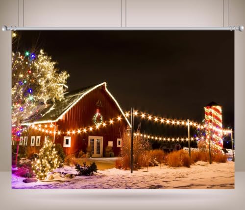 Arrière-plan photo Noël rustique extérieur grand format pour décor de fête - 2