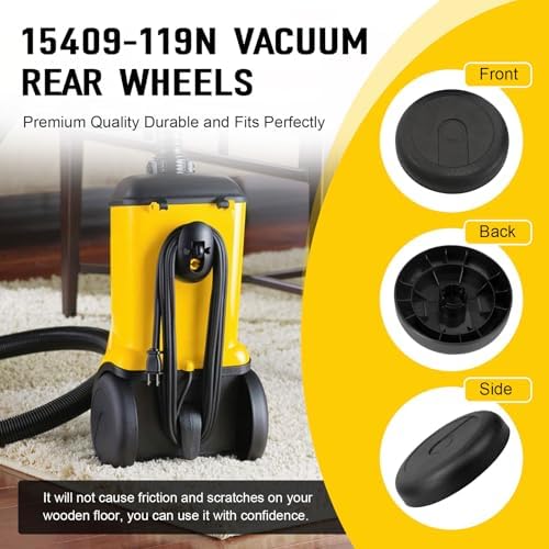 15409-119N Vacuum Rear Wheels Part for Eureka Mighty Mite 3600 Series Vacuums, SC3683, SC3686 and SC3681, Vacuum Cleaner Rear Wheel Replacement (2PACK) — view 4