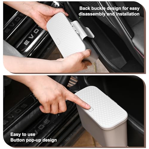 Image of Car Trash Can, Waterproof Multi Functional Auto Trash Bin for Door /Console /Seat Back,Leak-Proof Trash Can for Car, Truck, SUV - Essential Car Accessories for Organization (grey2)