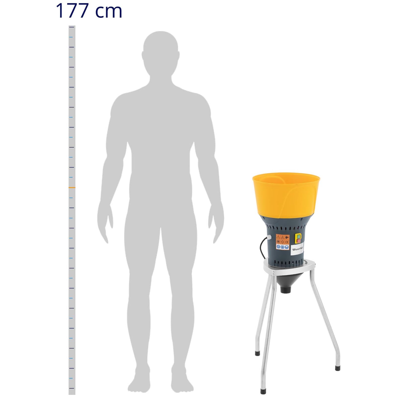 WIE-FC-60B Getreidemühle elektrisch 60 L 400 kg/h 1300 W mit Untergestell Getreidemühle Schrotmühle Kornmühle