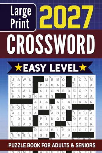 Easy Crossword Puzzle Book for Adults and Seniors: 50 Large Print Easy Puzzles with Solutions | Compact 6" x 9" Travel Size Brain Games for Relaxation, Vocabulary Building, and Mental Exercise image 2