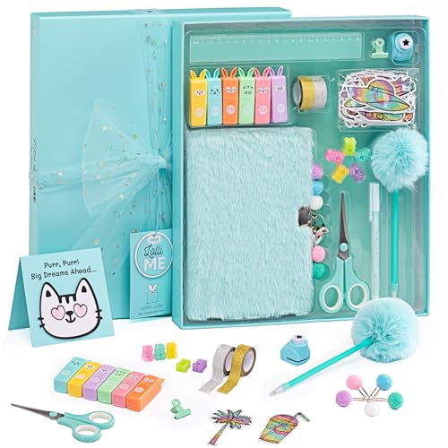HAPPY LOLLI Mint LolliME DIY Journal Kit for Tween & Teen Girls Ages 814 Birthday Gift 300+ Pieces Lockable Diary Set Arts & Crafts Scrapbook & Creative Journaling