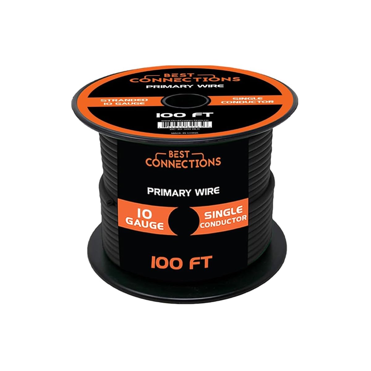 BEST CONNECTIONS 10-Gauge Automotive Primary Wire | Ideal for Car Audio, Automotive, and Trailer | Durable Primary/Remote, Power/Ground Electrical Wiring | 100 Feet