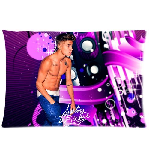 Coolest Sexy boy Justin Bieber Custom Rectangle Pillowcase Pillow Cases Cover 20x30 (one side) Music