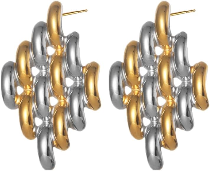 Geometric Square Stud Earrings for Women Vintage Irregular