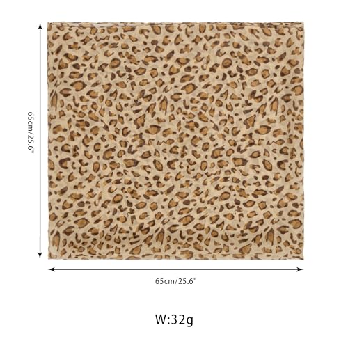 Summer-Cheetah-Scarf for Women-Lightweight Square Elegant Wrap Neck Leopard-Fashion Feeling Head Scarfs 26× 26 Inches3