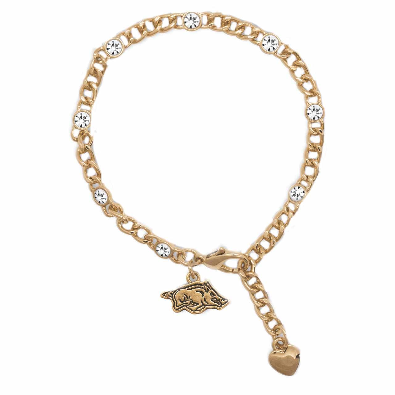 Arkansas Razorbacks Gold Lydia Bracelet Jewelry Gift Licensed UA