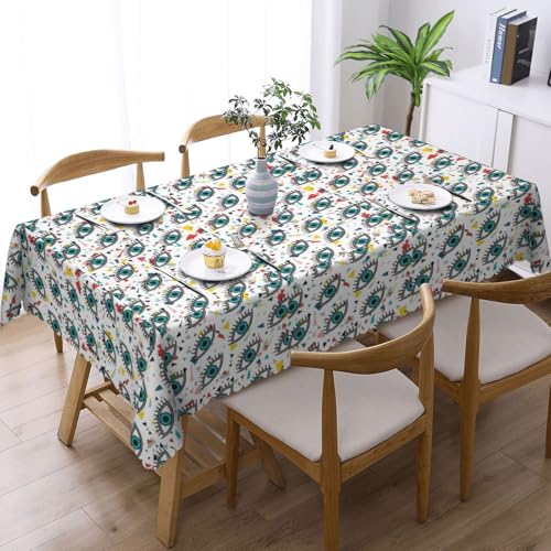 Nappe rectangulaire imprimé yeux tissu chic pour événements - 3