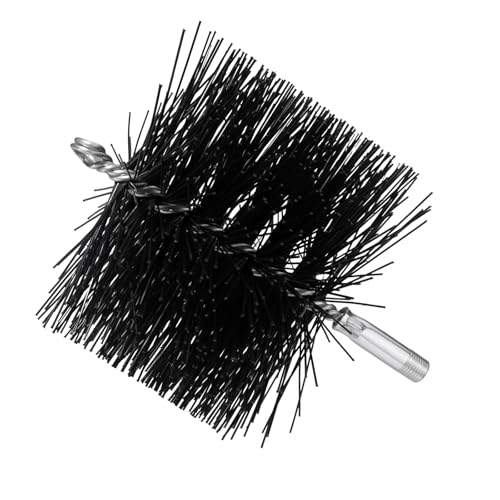 6 Inch Poly Round Chimney Cleaning Brush 1/4 NPT Fitting Masonry Flue Compatible