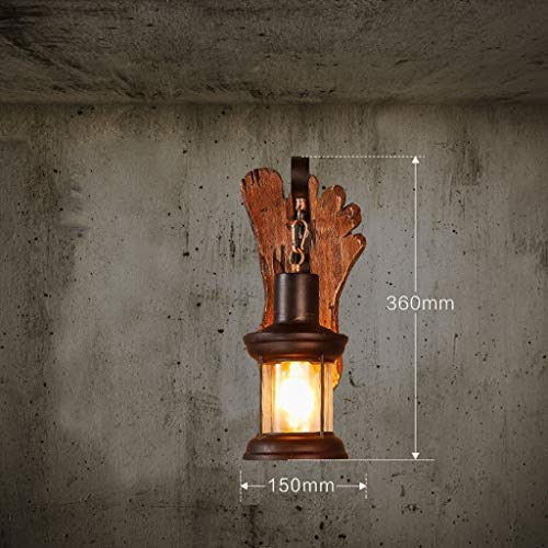 Preisvergleich Produktbild HTL Lampenlicht, Deckenleuchten, Kronleuchter, Retro-Wandleuchte Aus Massivholz, Laterne Der Lobby Cafe Restaurant Wohnzimmer Schlafzimmer Wandleuchte Gang Nachtbett Einzelkopf E27,15 * 36Cm Select,1