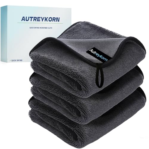 Autreykorn Ultra-Wipes Trockentuch Dusche 3 Stück Waterjake Microfibre Car Cleaning Cloth Auto Trockentuch Mikrofasertücher Wundertuch (40 * 60cm)
