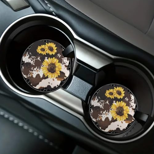 Portavasos para carro con diseño de girasol