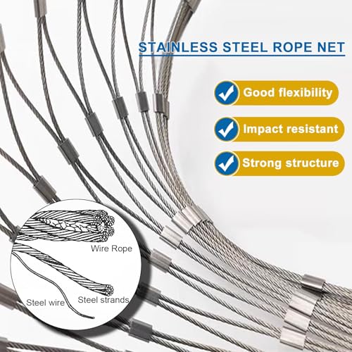 Filet de sécurité en maille métallique flexible pour balcon - 5