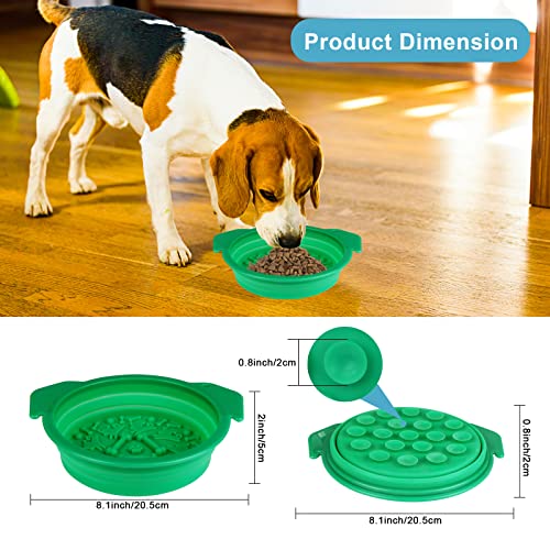 Pet Foldable Licking Slow Food Bowl, Multi-Functional Slow Feeder Bowl With Suction For Dog Cat Small Animal, Licking Pet Calming Training Perfect For Wet And Dry Food Yogurt (Green) #TOP2