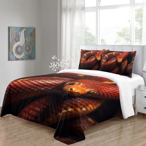 Parure de lit serpent 3D housse de couette microfibrire King 220x240