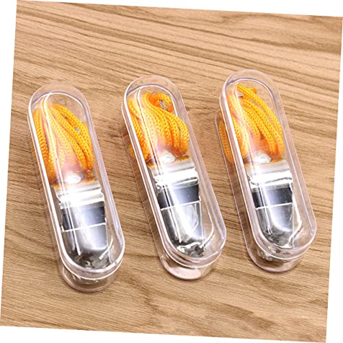 5 silbatos deportivos de acero inoxidable con cordón miniatura 2