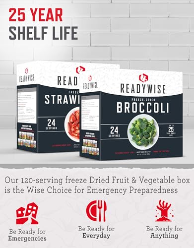 ReadyWise Emergency Food Supply, Freeze-Dried Survival-Food Disaster Kit, Camping Food, Prepper Supplies, Emergency Supplies, Freeze-Dried Fruit-and-Vegetable Kit, 20-Year Shelf Life, 120 Servings - Image 4