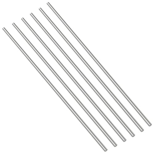 Swpeet Juego de 6 barras de torno de barra redonda sólida de aluminio de 110 pulgadas, diámetro de 0.118 in de longitud de 11.811 in, perfecto para