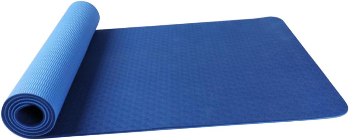 Tpe Yoga Mat Anti-slip Fitness Exercise Mat Lightweight Comfortable Cushioning Support for Pilates Hot Yoga Dark Blue