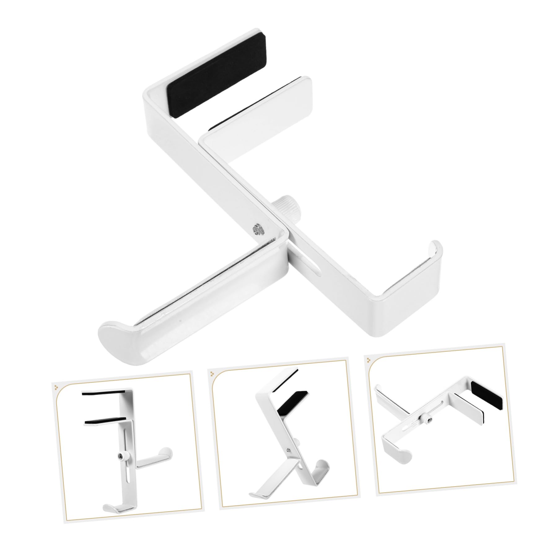 jojofuny 3pezzi Gancio Per Cuffie Regolabile Metallo Da Scrivania Installazione Senza Perforazione Supporto Elegante Per Headset e Auricolari Compatibile Con Diverse Di Tavolo