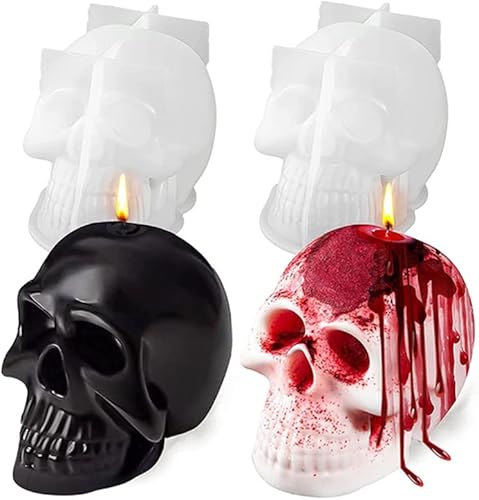 Miniatura 6 de Molde de resina reutilizable de silicona para vela, cubo de hielo de fácil liberación, molde 3D grande para fiesta de Halloween, velas, mousse,