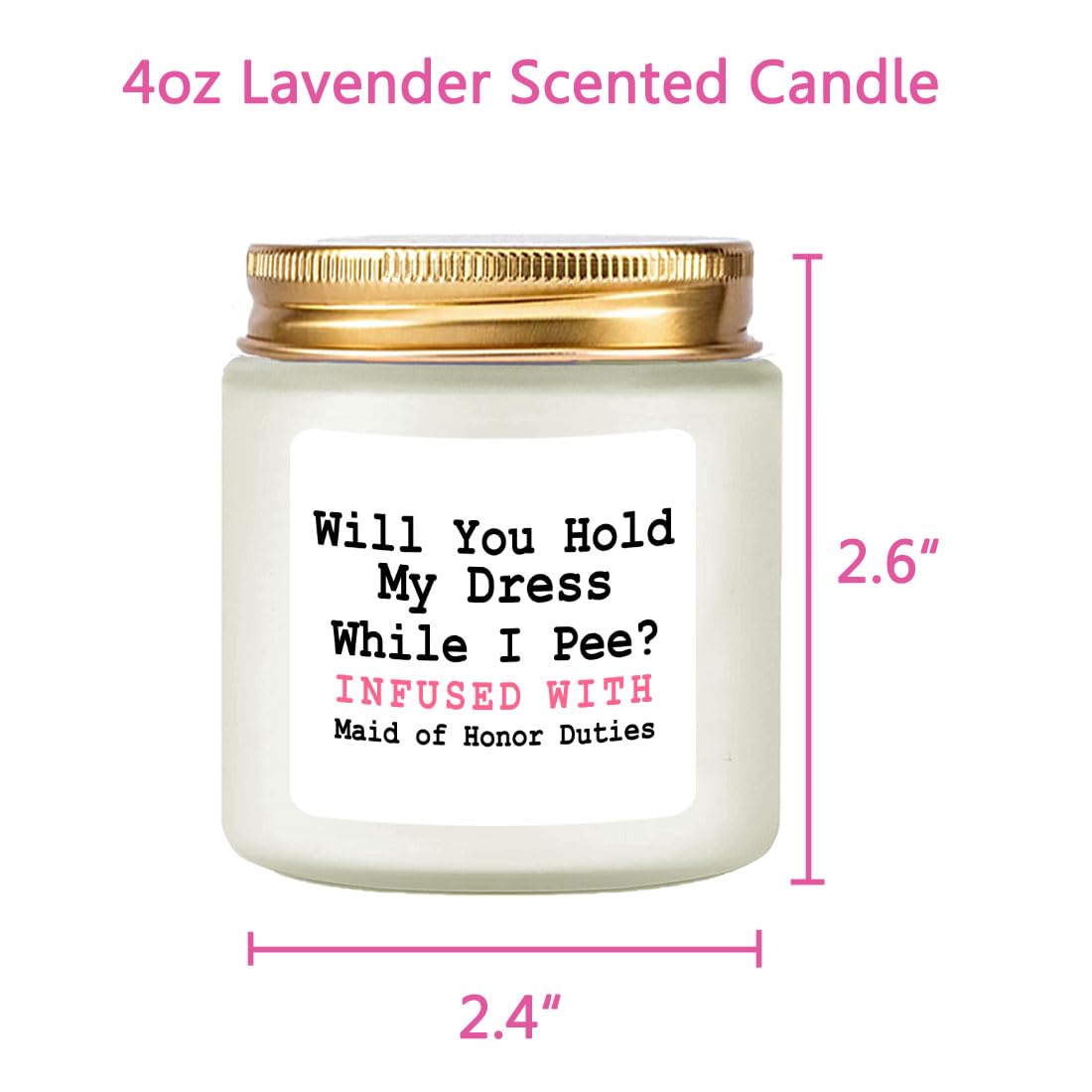 LAMIVEENLA Maid of Honor Gifts Scented Candle Lavender - Bridesmaid Proposal Gift Matron of Honor Proposal Gifts Bridesmaid Gift Soy Candle 4oz