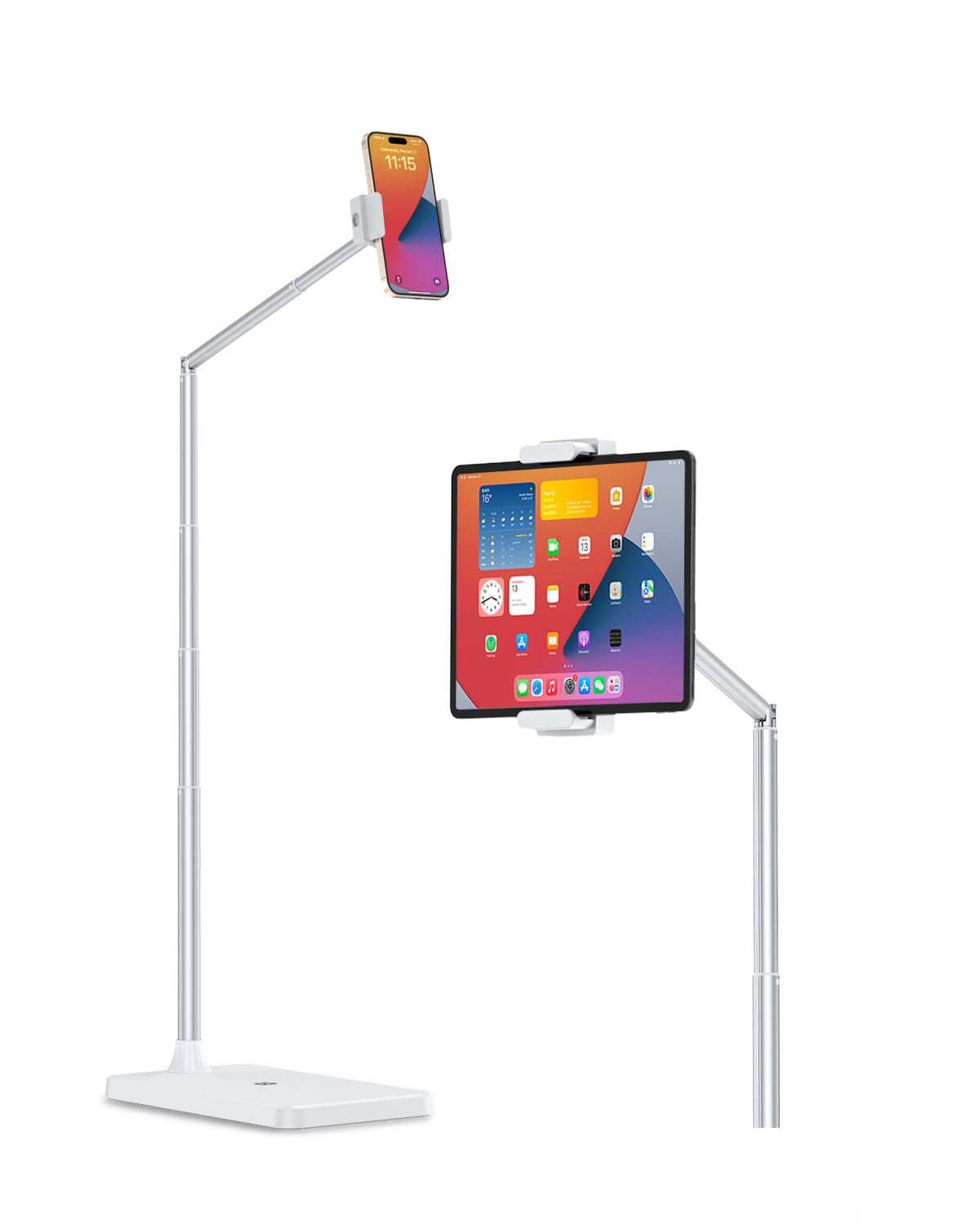 Viozon Tablet Floor Stand Height Angle Adjustable Tablet Holder with Aluminum Alloy Arm Tube 360 Rotation for Bed