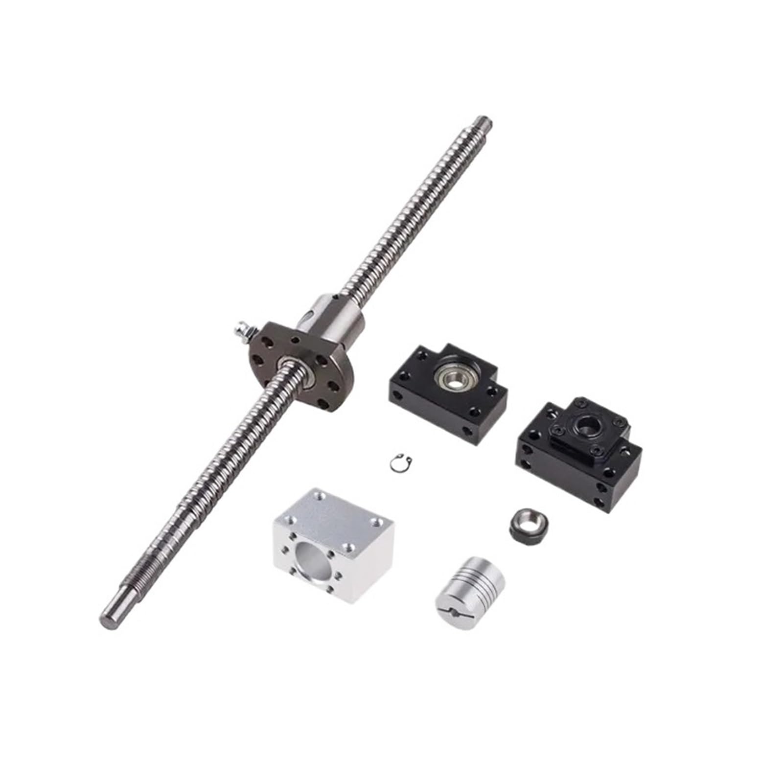 Metal Ball Screw nut end Processing SFU1204 Rolled Ball Screw C7 with 1204 Ball Nut + Nut Housing+BK/BF10 End Support+Coupler(600mm)