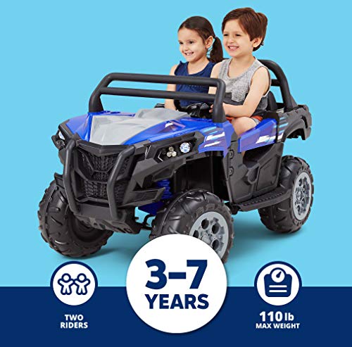 Kid Trax Utv Toddler/Kids Electric Ride On Toy, 12 Volt, 3-7 Yrs Old, Max Weight 110 Lbs, Single Or Double Riders, Blue #TOP1