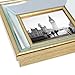 Isaac Jacobs 11x14 (Matted 8x10) Gold Beveled Mirror Picture Frame - Classic Mirrored Frame with Deep Slanted Angle Made for Wall Décor Display, Photo Gallery and Wall Art (11x14 (Matted 8x10), Gold)