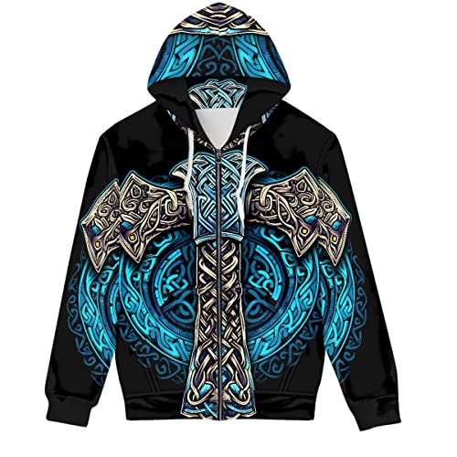 Men Zip Up Hoodie 3D Print Streetwear Hoodies Punk Goth Aesthetic Hoodies