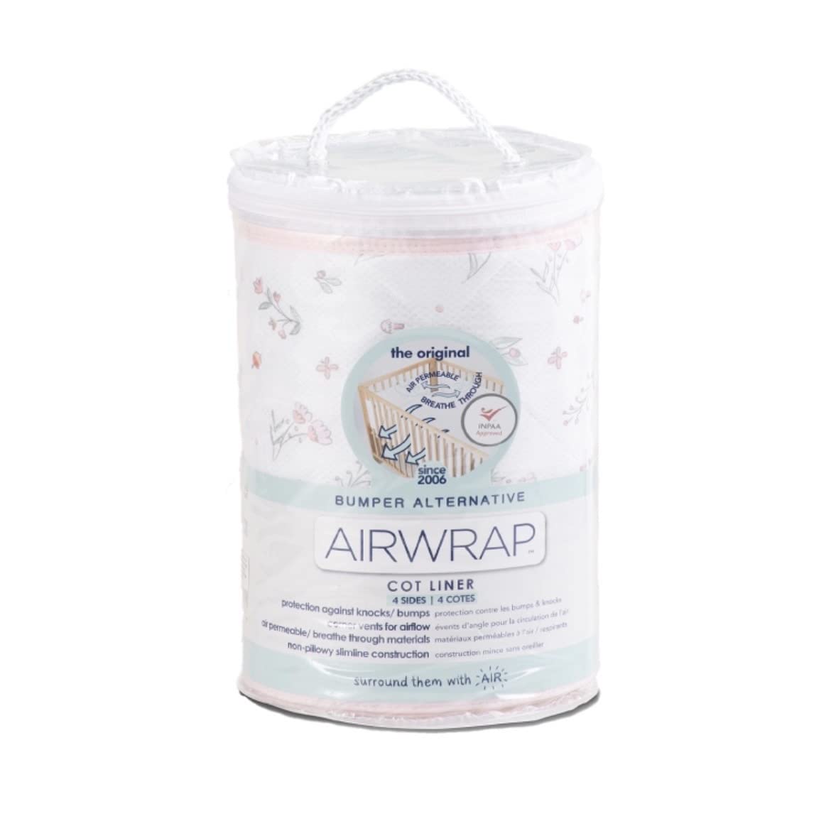 Airwrap 2 Sided Breathable Muslin Cot Liner - Safari March