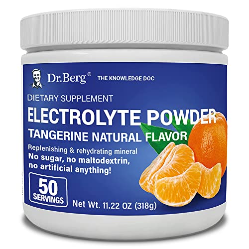 Dr. Berg's Original Keto Electrolytes Powder (50 Servings) - Zero Artificial Ingredients - Sugar Free Electrolyte Powder - No Maltodextrin - Hydration Powder - Tangerine