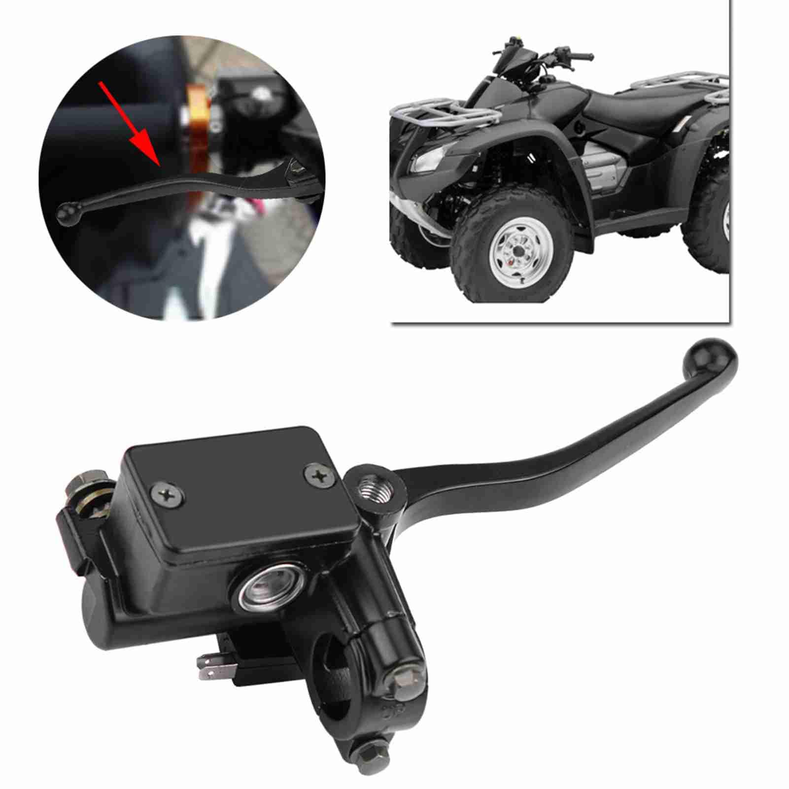 VOBOR Pompa Freno Anteriore Moto, Alluminio Pompa Freno Anteriore Destra Universale, Manubrio Leva Freno Giusto Moto Sostituzione per Rancher Sportrax Rincon 250 350 400 450