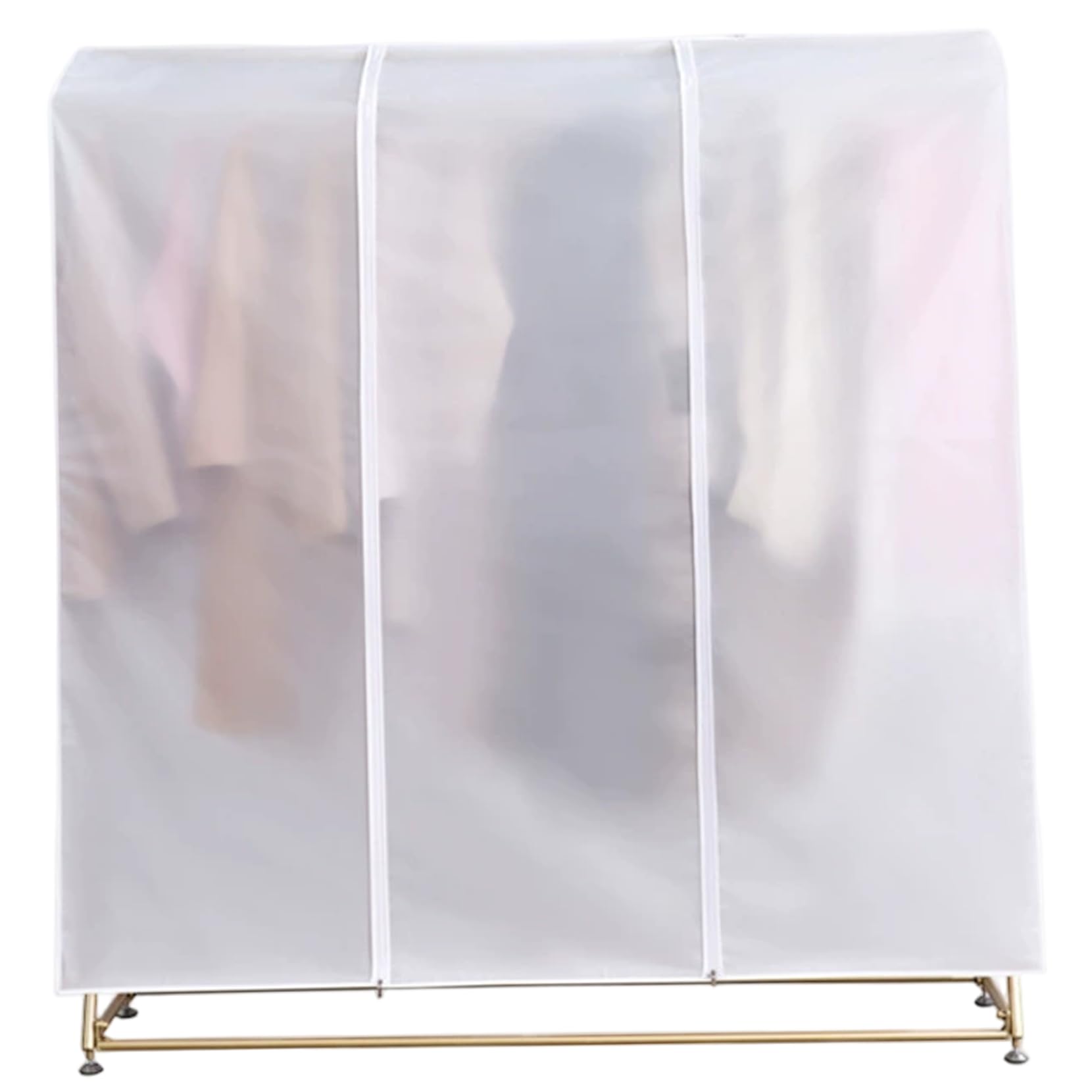 Clothing Rack Cover, Garment Rack Cover 43.3x19.7x59.1" Translucent Clothing Dustproof Waterproof Closet Covers with Zipper for Suit Coat Dress