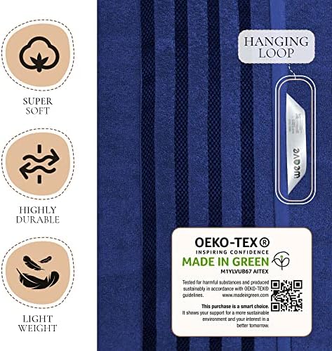 Weave Essentials 4 Pc Hand Towels - 50x90 cm / 20x35 inch, 100% Combed Cotton Hand Towel Set, Luxury Plush & Premium Bathroom Linen, Quick Dry Towel & High Absorbent - (Navy Blue)