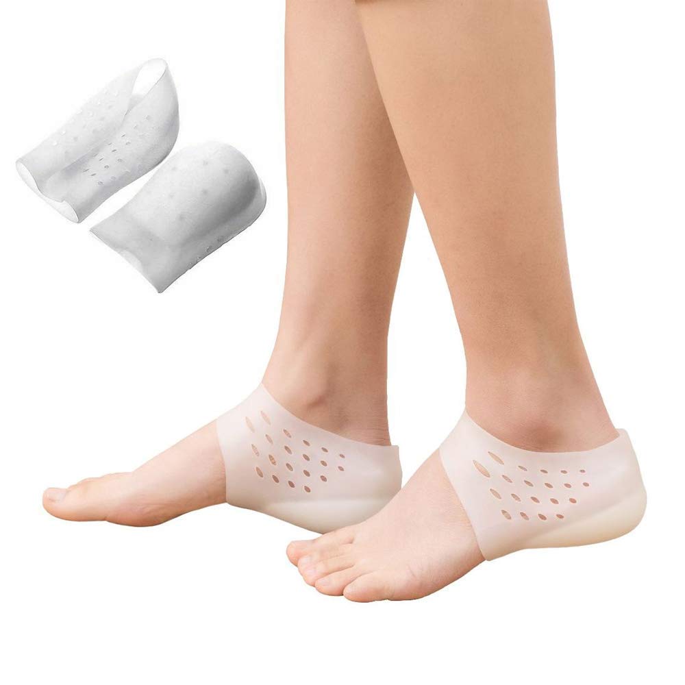 1 Pair Silicone Gel Insoles for Women, Silicone Gel Heel Cups Foot Pain Relief Pads Cushions Ball Foot Gel Pads Cushions