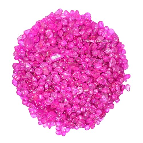 Image of Amazing Gemstone Rose Aura Quartz Crystal Chips Aquarium Gravel Rocks - Aura Quartz Chips Bulk Fish Tank Gravel,Small Tumbled Stone Chips and Tiny Crystals for Decoration (Natural AAA Grade Gemstone)