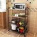 Produktbild WYJW Cucina Forno a microonde Rack Forno Stand Up Metallo Casa Con puleggia Condimento Bottiglie Organizzatore 4 strati 4 Colori 70,5x29,5x102,5 cm (Colore: Colore Noce chiaro)