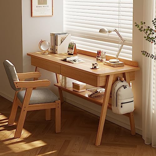Genérico Escritorio de Oficina en casa con cajones y Estante de Almacenamiento, Escritorio de Estudio Moderno de Mediados de Siglo, Mesa de Madera para PC, estación de Trabajo, Escritorio de computad