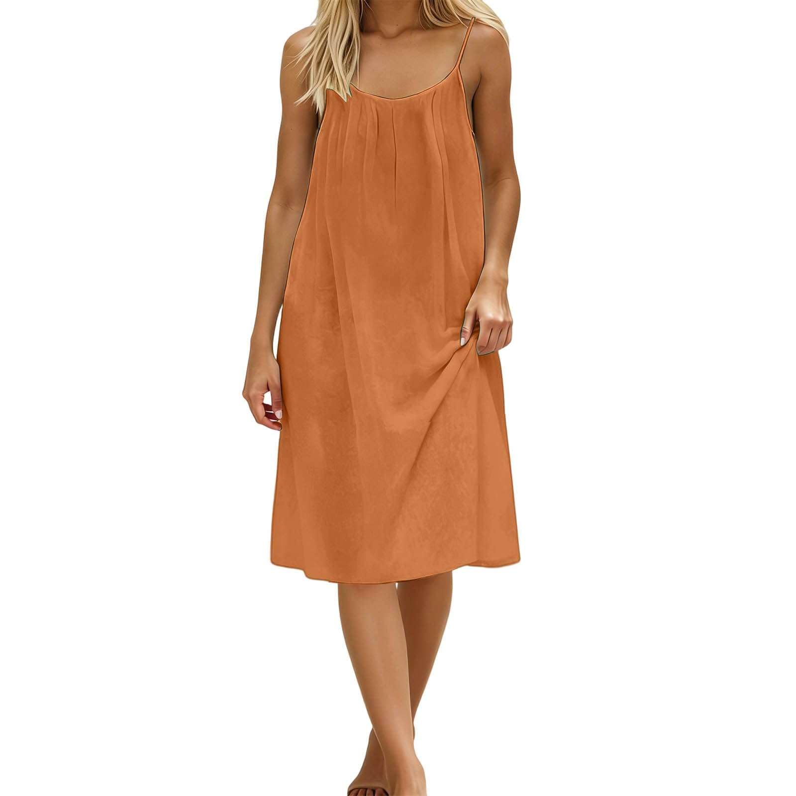 Vestito Donna con Schiena Scoperta, Abito Estivo con Spalline Sottili e Fiocco per Vacanze al Mare