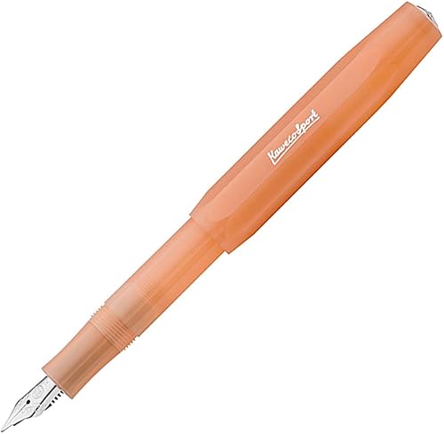 Miniatura 4 de Kaweco Pluma estilográfica Frosted Sport Mandarina suave, punta fina, clip octogonal deportivo cromado (novedad 2019)