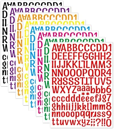 8 Sheets Letter Stickers, 1008 Alphabet Stickers,1 inch Vinyl Self-Adhesive Sticker Letters, Black Alphabets ABC Stickers, for DIY Mailbox House Numbers, Scrapbooking Embellishments & Decorations